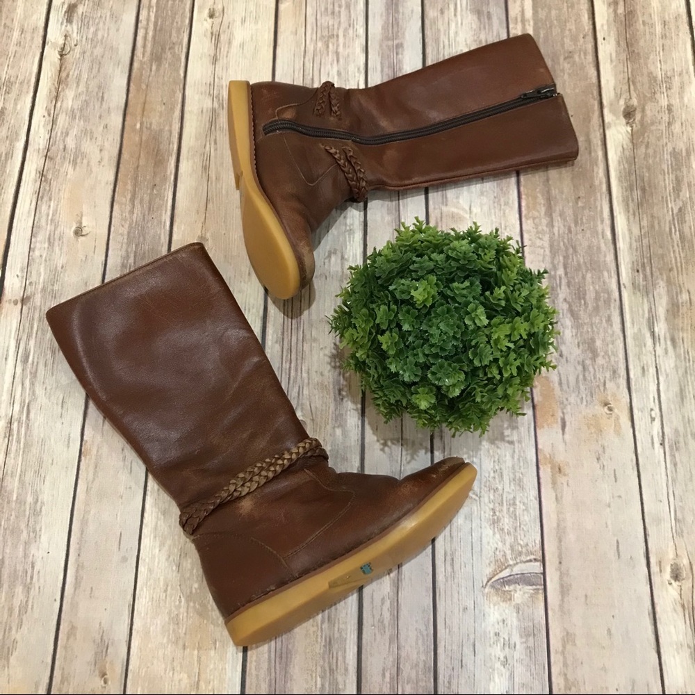 Elephantito | Tall Brown Braided Girls Boots 12